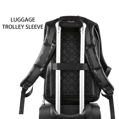 Causal Backpacks Black Waterproof Mochila anti Theft Travel Laptop PU Leather Backpack Bags for Men Business School