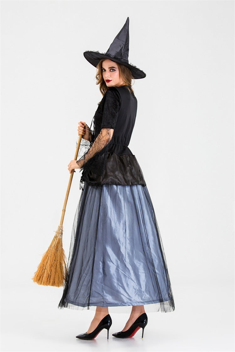 Vintage Sorceress Witch Hat & Dress detail