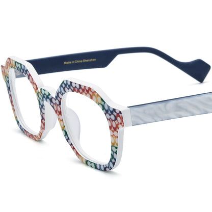 Retro Square Matte Acetate Optical Glasses Frame - Colourful - MCROONS