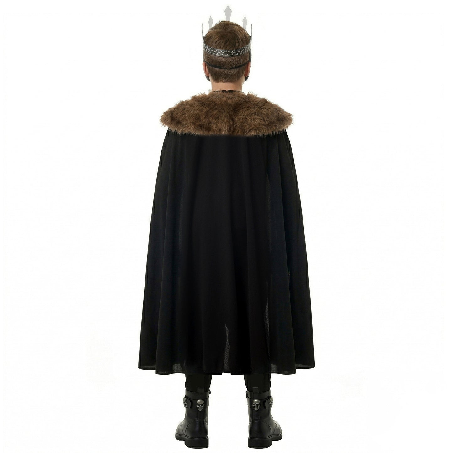 Skeleton Knight Boys Halloween Costume with Cloak, Mask & Sword