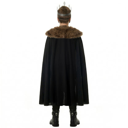 Skeleton Knight Boys Halloween Costume with Cloak, Mask & Sword