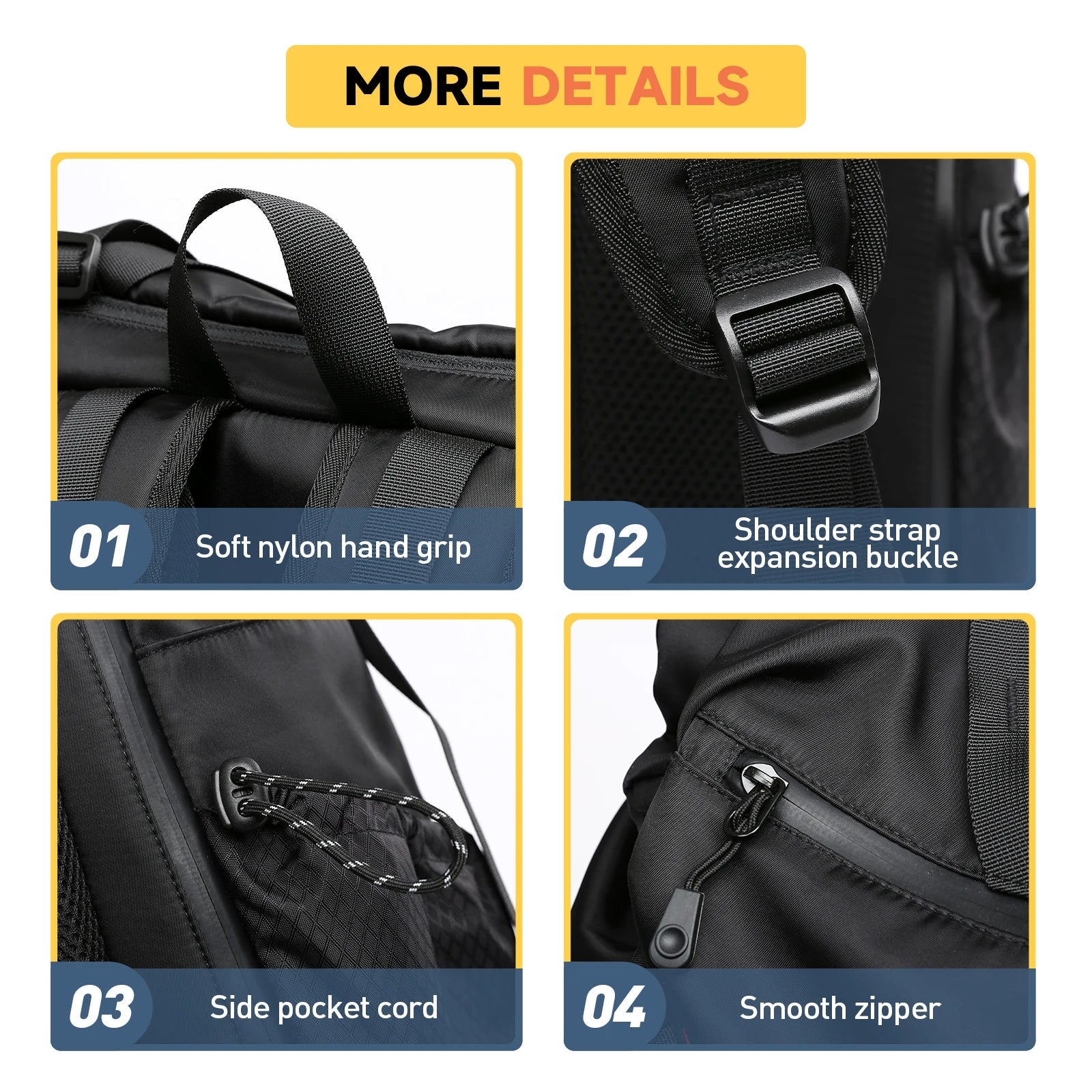 MOYYI Waterproof Laptop Backpack Bags for Men Black Travel Hiking Casual Sports Hiking Backpack Bags