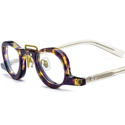 Vintage Round Acetate Optical Glasses Frame - Floral - MCROONS