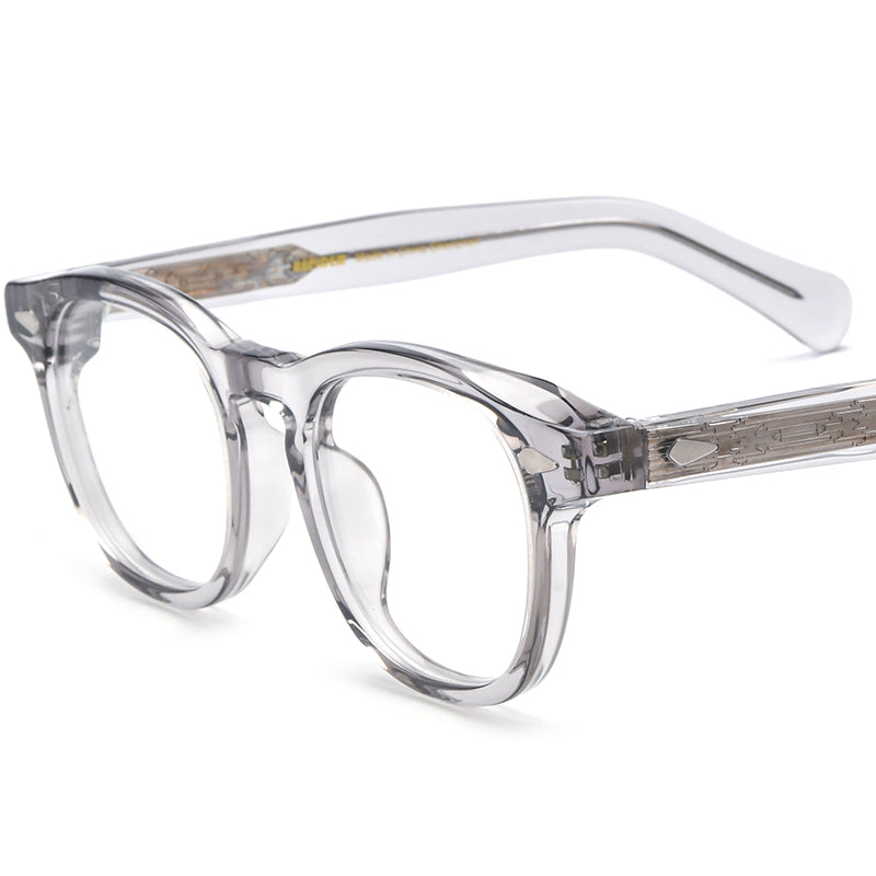 Small Square Acetate Optical Glasses Frame Vintage - Transparent Grey - MCROONS