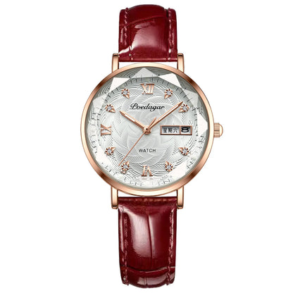 Poedagar 3012 Women's Luxury Quartz Watch – Stainless Steel Band, Waterproof, Date