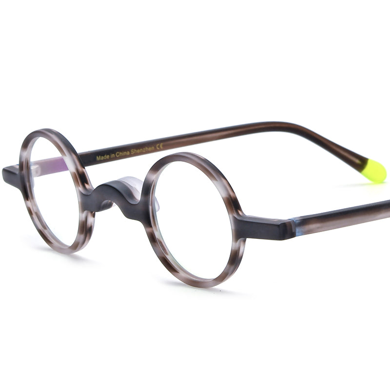 Vintage Round Acetate Optical Glasses Frame - Stripe - MCROONS