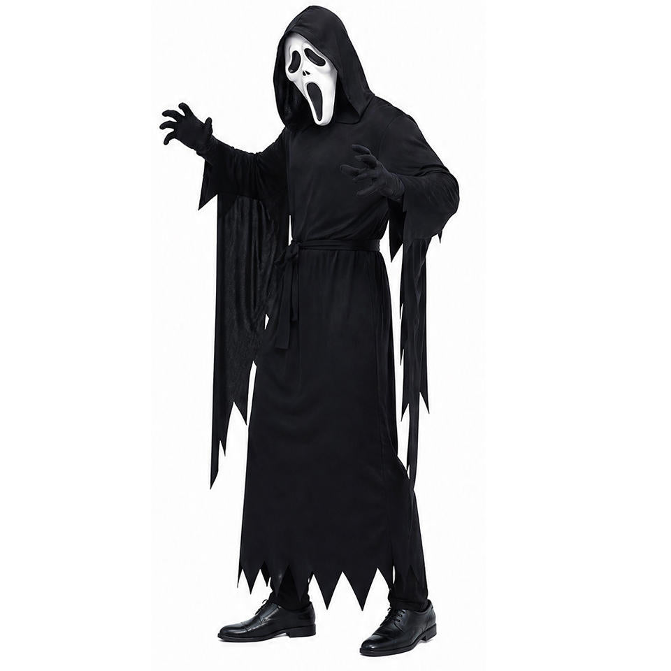 Screaming Ghost Mask Robe Costume
