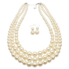Cheap Chinese Choker Party Wear Round Shape Pearl Jewelry Necklace and Earrings Set