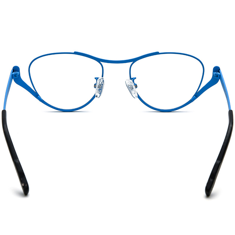 Colourful Titanium Retro Cat Eye Optical Glasses Frame - MCROONS - back view