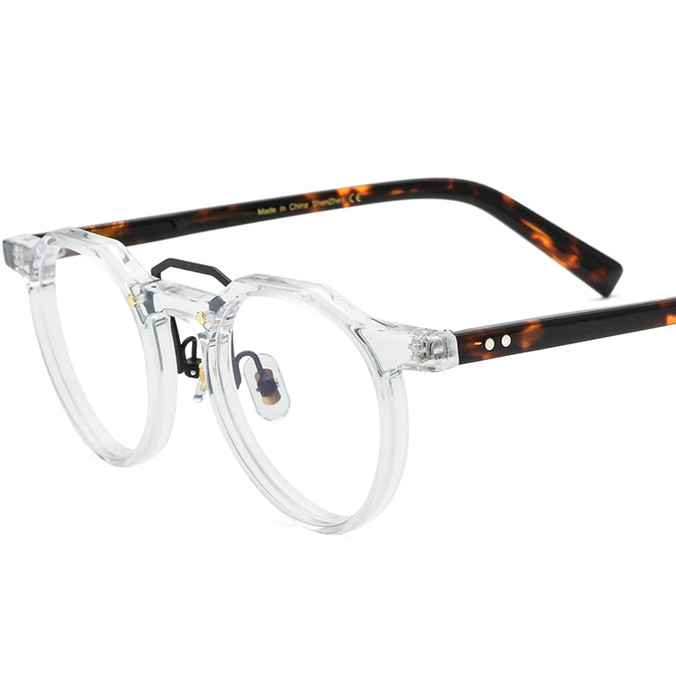 Small Round Acetate Optical Glasses Frame - MCROONS - Transparent