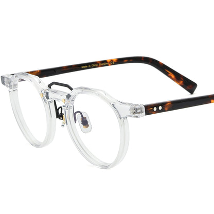 Small Round Acetate Optical Glasses Frame - MCROONS - Transparent