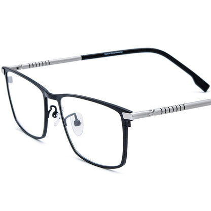 Titanium Square Optical Glasses Frame Two-Tone - MCROONS - Black Silver