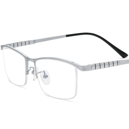 Half-Rim Square Titanium Optical Glasses Frame - MCROONS - Grey