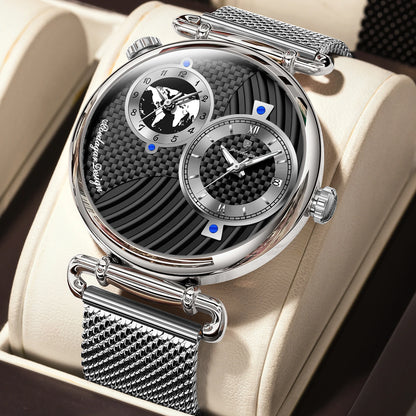 Poedagar 848 Men's Luxury Quartz Watch – Stainless Steel Band, Waterproof, Luminous, Date