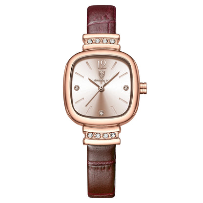 Poedagar 710 Women's Luxury Quartz Watch – Leather Strap, Waterproof