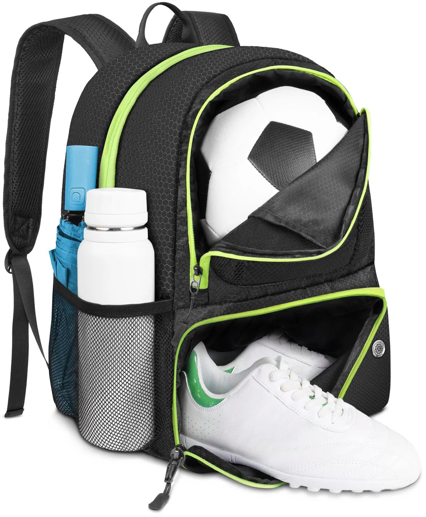 Soccer Backpack with Ball Holder, Water Resistant Sports Equipment Bag for Basketball, Volleyball, Football