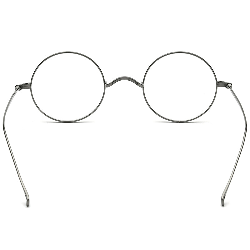 Retro Round Titanium Optical Glasses Frame - MCROONS - back view