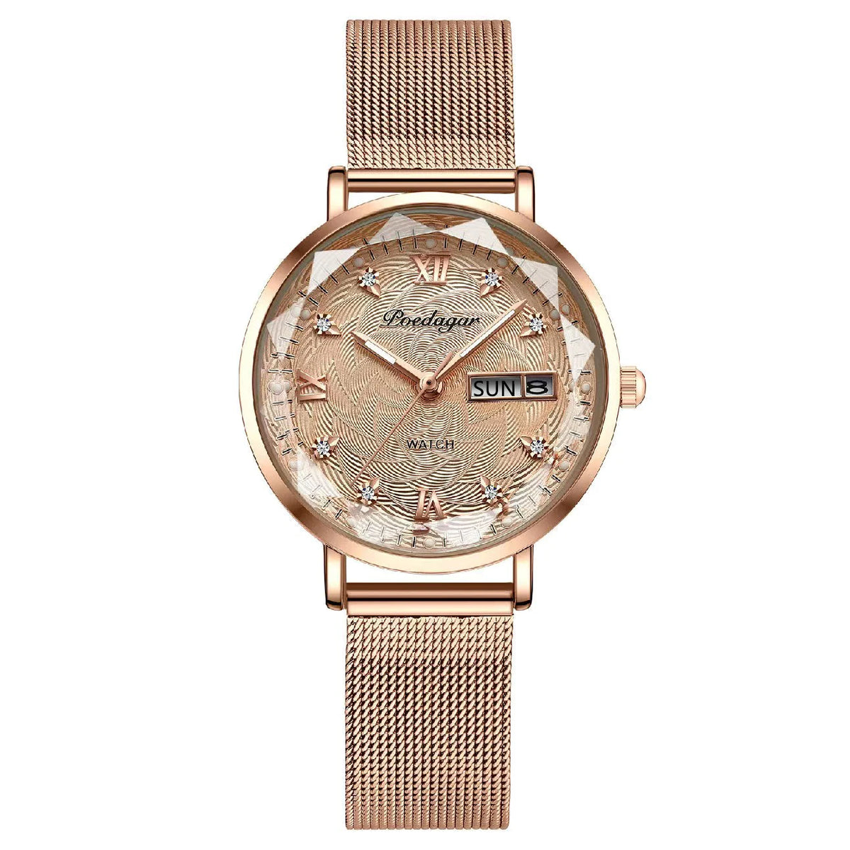 Poedagar 3012 Women's Luxury Quartz Watch – Stainless Steel Band, Waterproof, Date