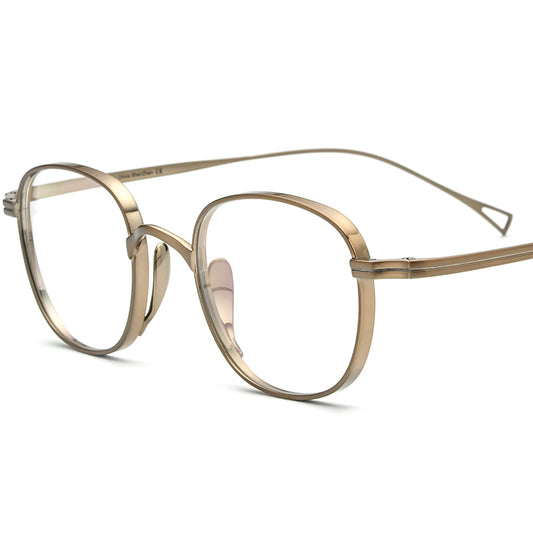 Titanium Square Optical Glasses Frame Classic - Brown - MCROONS