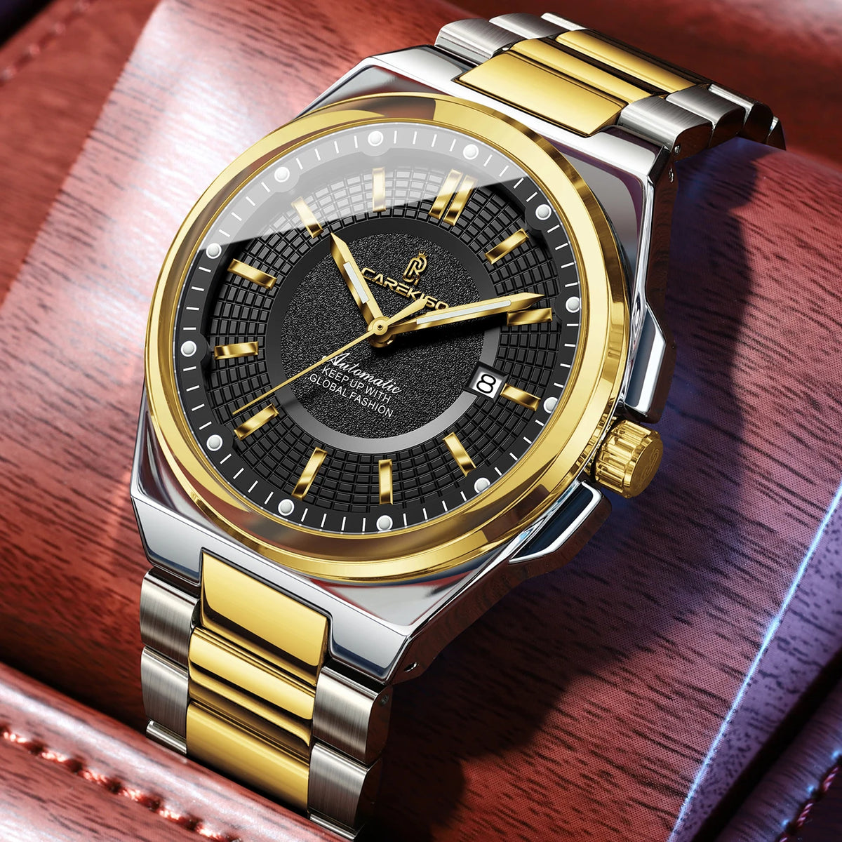 Poedagar C122 Men's Luxury Automatic Mechanical Watch – Stainless Steel Band, Waterproof, Luminous, Date