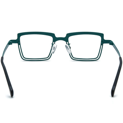 Colourful Titanium Square Optical Glasses Frame - MCROONS - back view