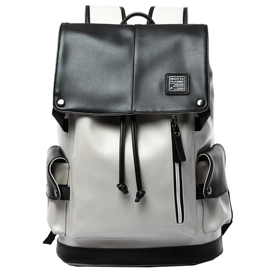 Pu Leather Laptop Backpack College School Bags Travel Backpack for Men Leather Backpack