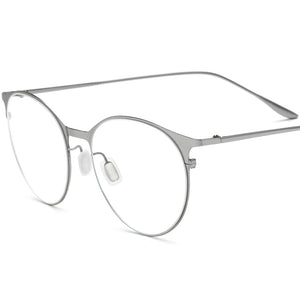 Ultralight Titanium Alloy Round Optical Glasses - Silver - MCROONS