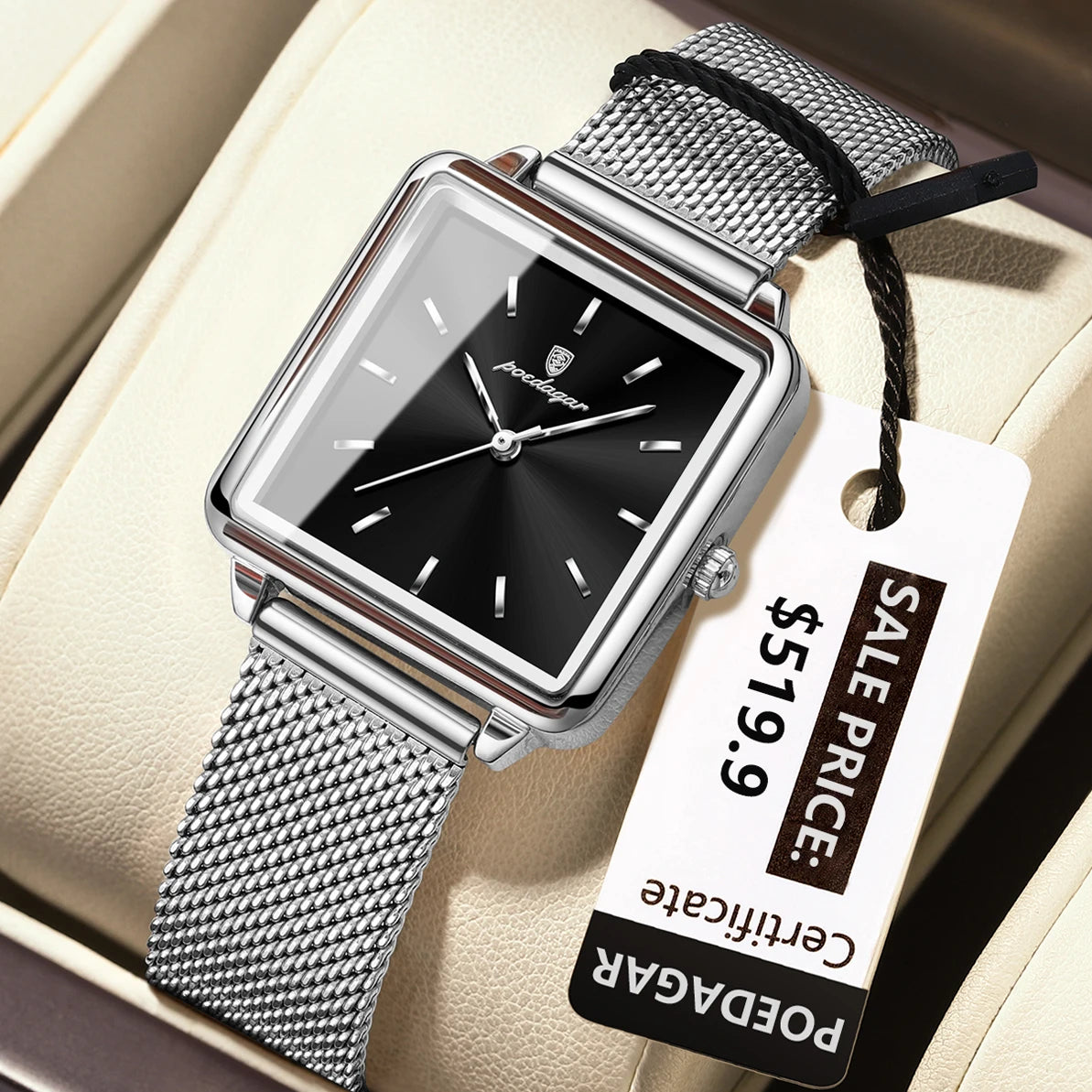 Poedagar 793 Women's Luxury Quartz Watch – Stainless Steel Band, Waterproof, Luminous