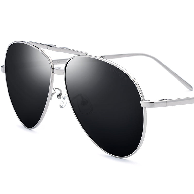 Pure Titanium Folding Aviator Sunglasses - MCROONS - Front View