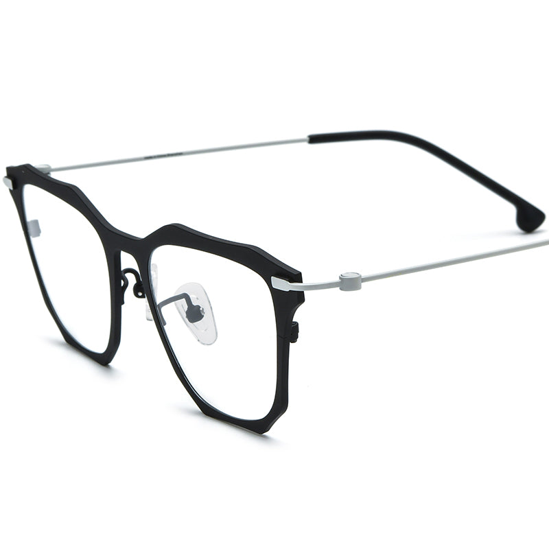 Colourful Titanium Square Optical Glasses Vintage - Black - MCROONS