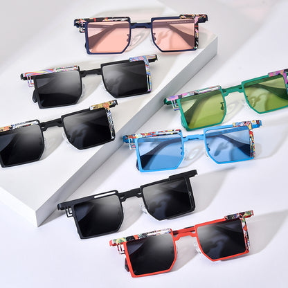 Square Titanium Sunglasses - MCROONS - side view