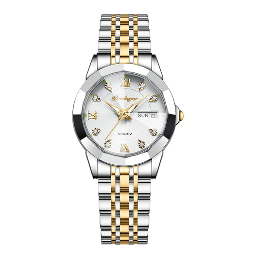 Poedagar 3076 Women's Luxury Quartz Watch – Stainless Steel Band, Waterproof, Luminous, Date