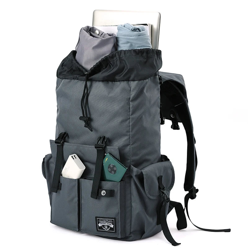 Men Rolltop Laptop Backpack Man Large Capacity Motorcycle Backpack Outdoor Waterproof Rucksack Anti-Theft Travel Backpack