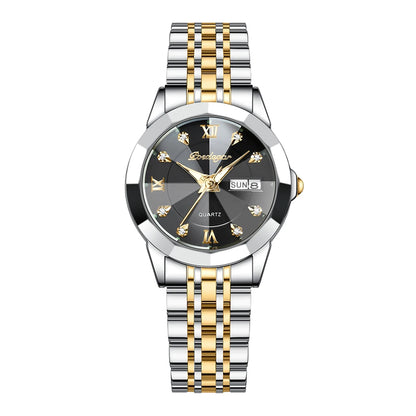 Poedagar 3076 Women's Luxury Quartz Watch – Stainless Steel Band, Waterproof, Luminous, Date