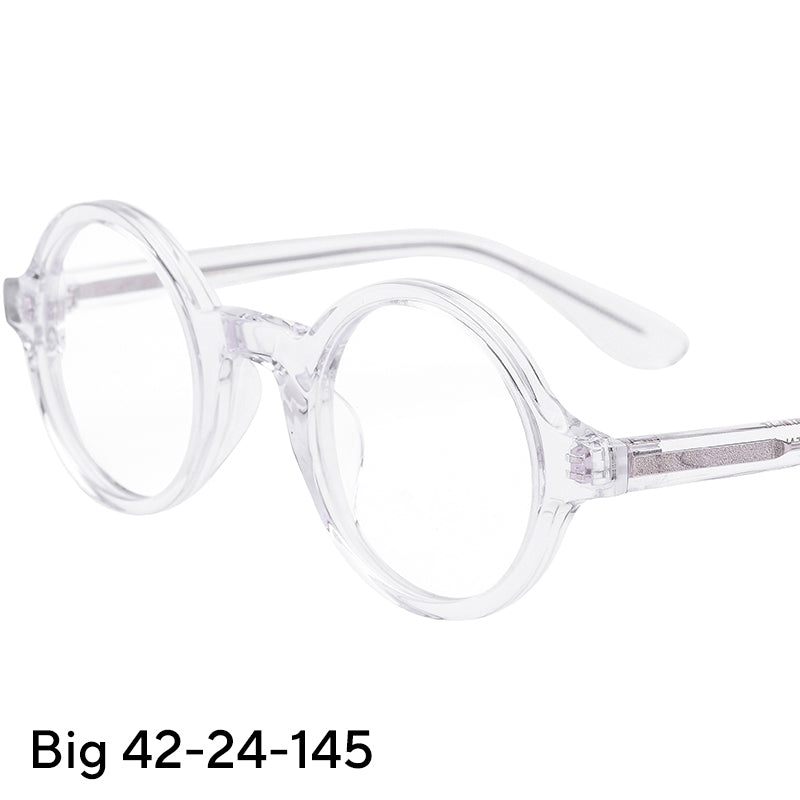 Vintage Round Acetate Optical Glasses Frame - Transparent - MCROONS