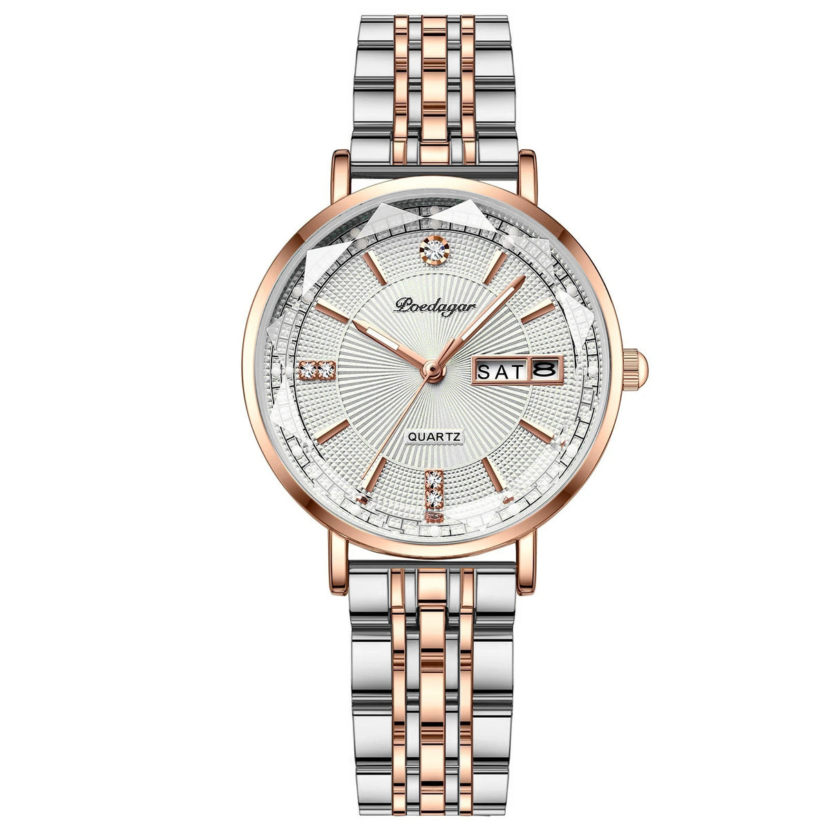 Poedagar 3012 Women's Luxury Quartz Watch – Stainless Steel Band, Waterproof, Date