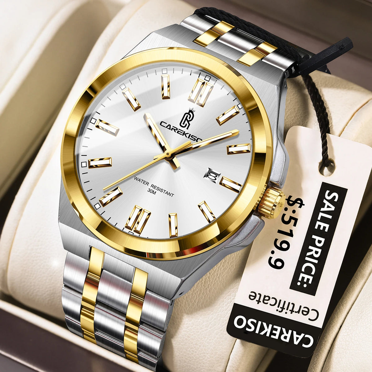 Poedagar C106 Men's Luxury Quartz Watch – Stainless Steel Band, Waterproof, Luminous, Date
