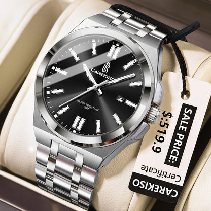 Poedagar C106 Men's Luxury Quartz Watch – Stainless Steel Band, Waterproof, Luminous, Date