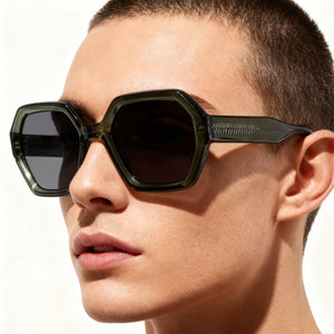 MCROONS handmade retro square acetate sunglasses with UV400 TAC lenses, unisex design, stylish eyewear for sunny days.