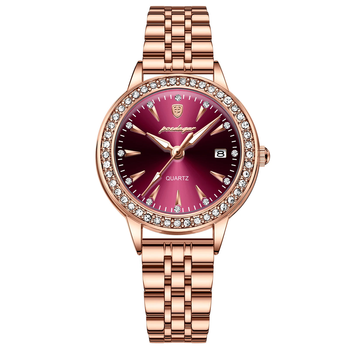 Poedagar 366 Women's Luxury Quartz Watch – Stainless Steel Band, Waterproof, Date