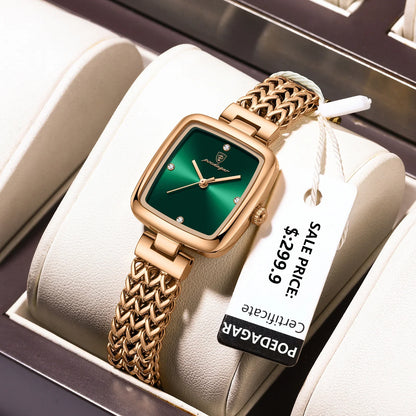 Poedagar 768 Women's Luxury Quartz Watch – Stainless Steel Band, Waterproof, Luminous