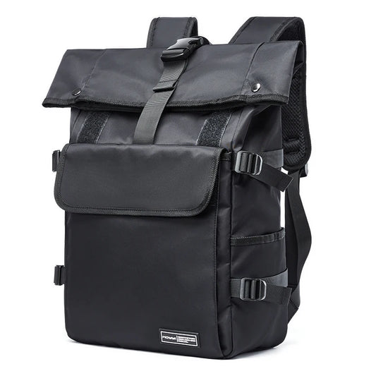 MOYYI Roll-Top Men'S Laptop Backpack Waterproof Outdoor Travel Backpack for Man Sport Camping Polyester Backpacks