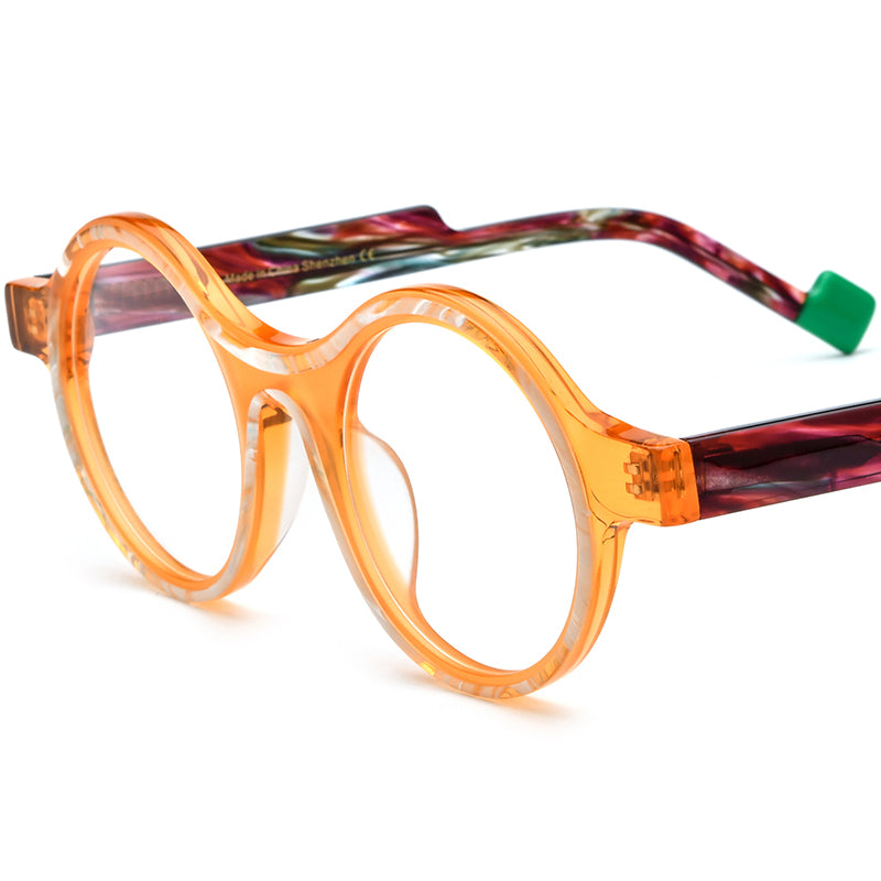 Retro Round Optical Glasses Frame Multicolour - Yellow - MCROONS