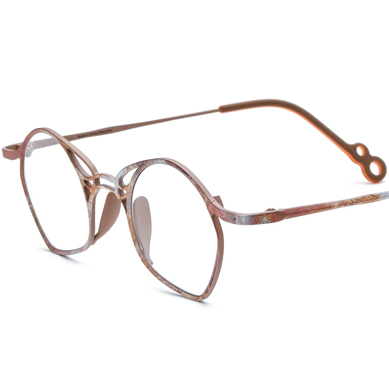 Titanium Butterfly Optical Glasses Frame Vintage - Brown - MCROONS