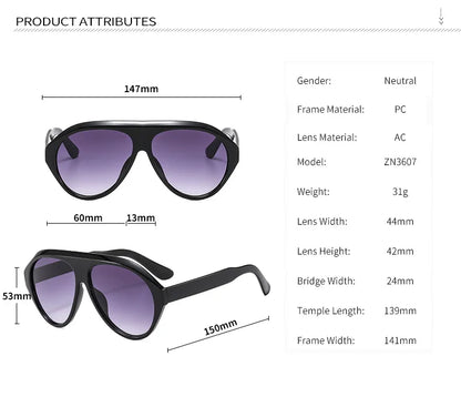 MCROONS Oversized Shield Pilot Sunglasses — UV400, Unisex