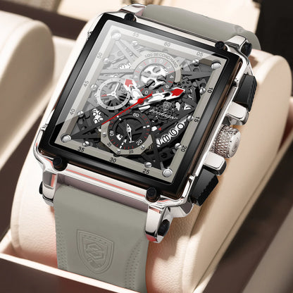Poedagar 840 Men's Luxury Chronograph Quartz Watch – Silicone Strap, Waterproof, Luminous, Date