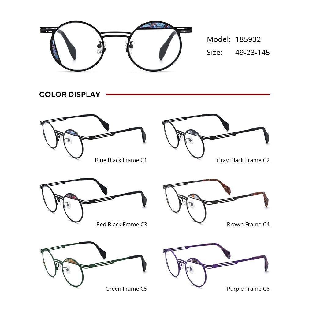 Ultralight Titanium Round Optical Glasses - MCROONS - angle view