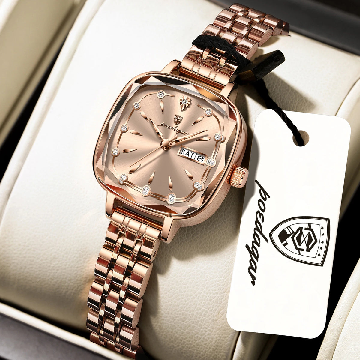 Poedagar 509 Women's Luxury Quartz Watch – Stainless Steel Band, Waterproof, Date