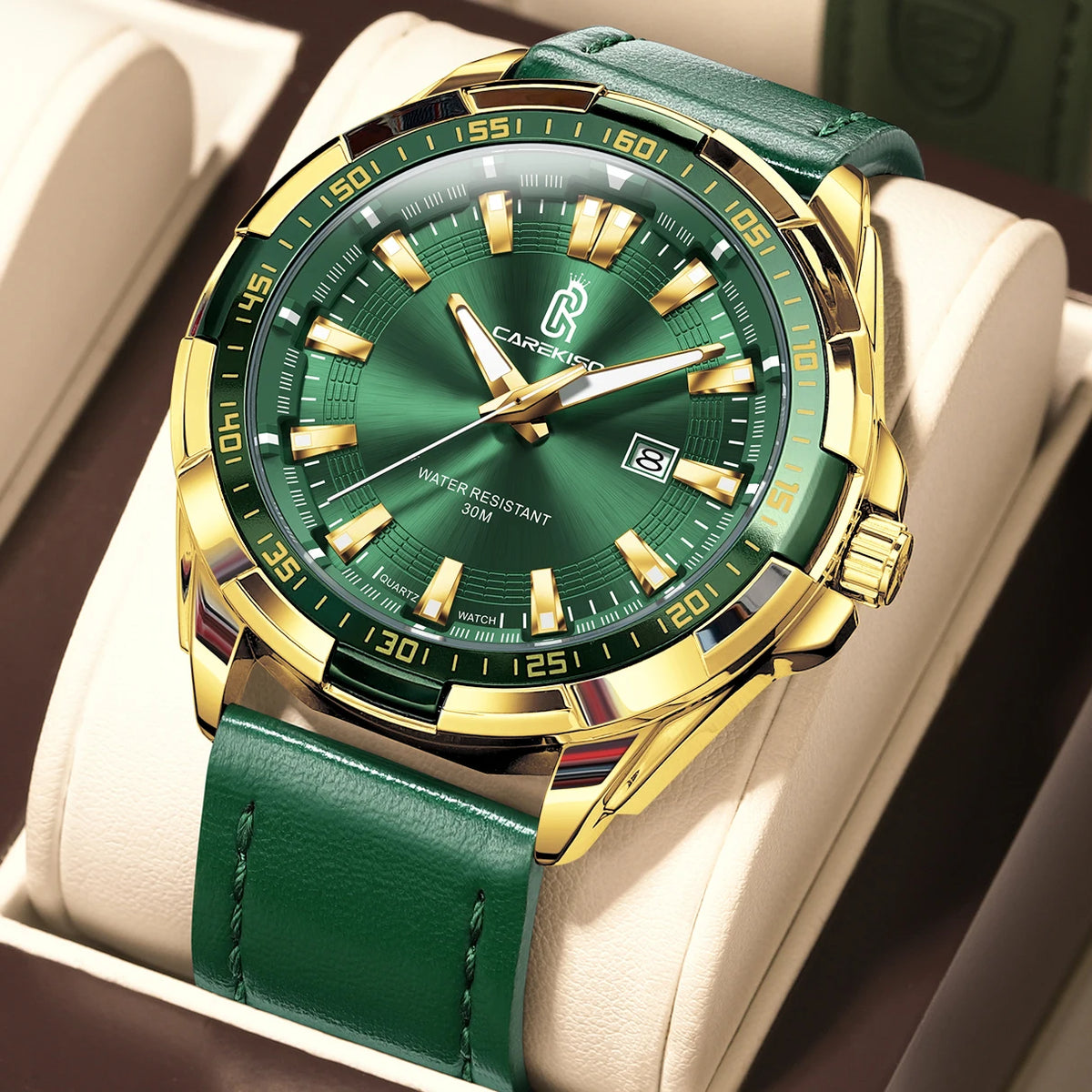 Poedagar C103 Men's Luxury Quartz Watch – Leather Strap, Waterproof, Luminous, Date