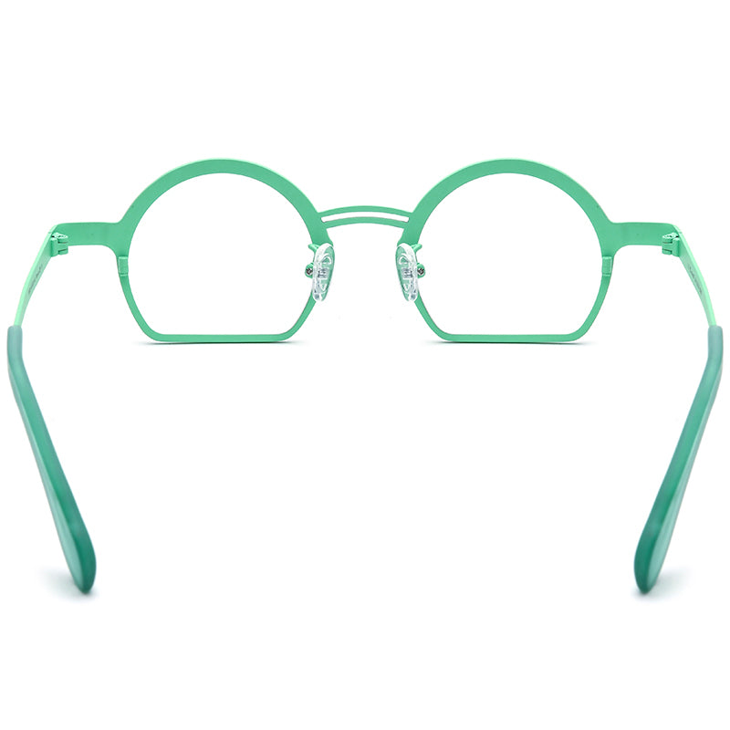Multicolour Print Titanium Round Optical Glasses Frame - MCROONS - back view